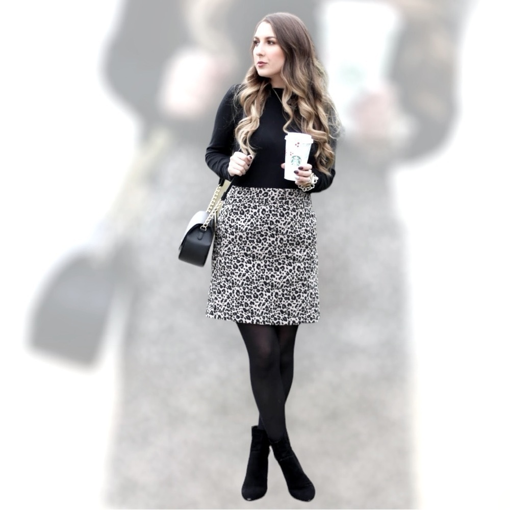 J. CREW “The Pencil Skirt” Leopard Mini Skirt Women’s Size 4 100% Cotton NEW
